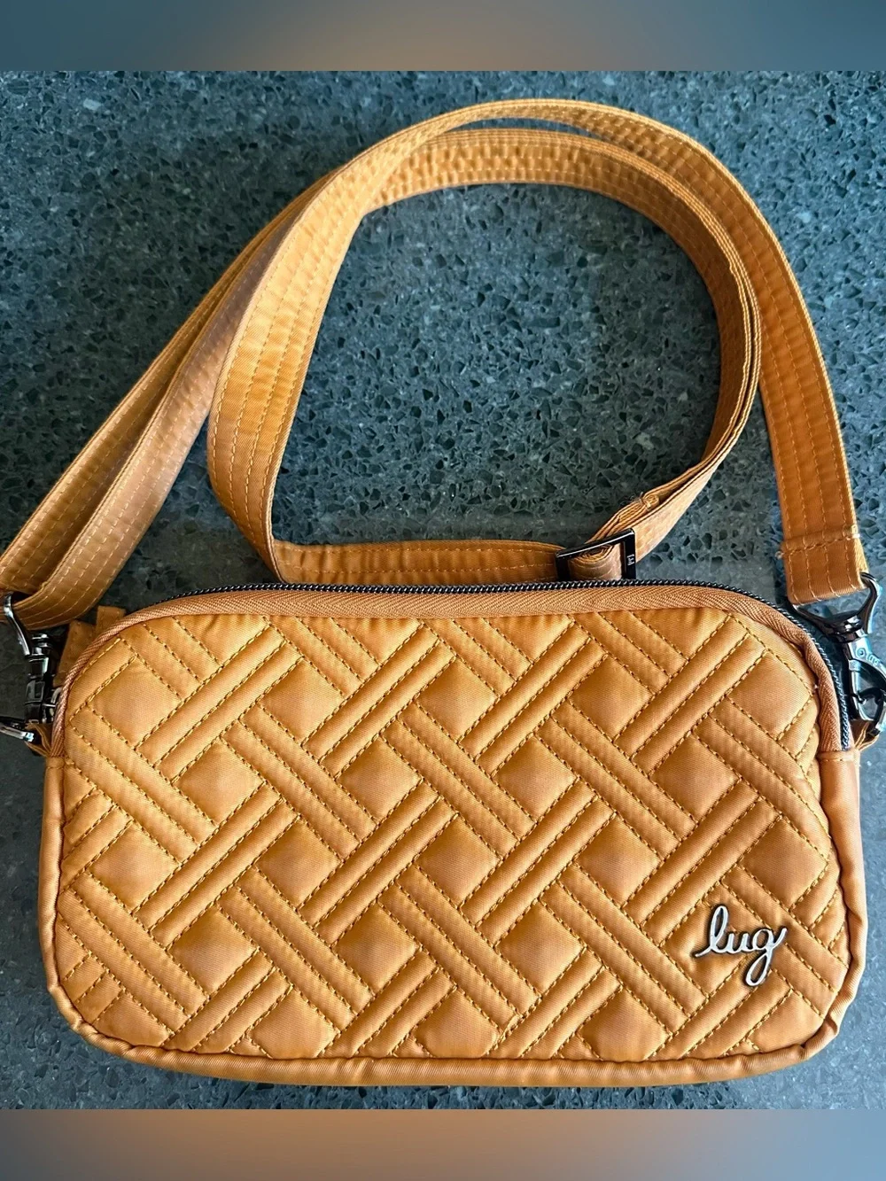 Lug Coupe XL Convertible Crossbody Bag Quilted Cappuccino Orange Fanny Pack
